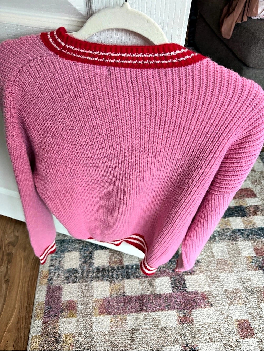 Simply Southern Santa Baby Sweater Pink & Red Medium - Picture 8 of 10